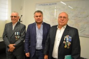 Santiago López Medrano recibió a Julio Suarez y Armando Naddeo, veteranos de Guerra de Malvinas