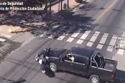 Rincón de Milberg: las cámaras del COT captaron un accidente de tránsito entre una camioneta y una moto