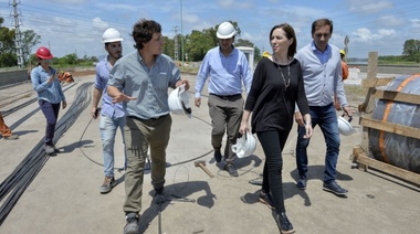 Vidal recorrió obra clave para evitar inundaciones en La Plata y Ensenada