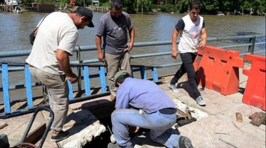 Nuevas obras de desagüe en la calle Tedín de Tigre Centro