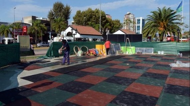Comenzó la remodelación de la plaza Paseo Sarmiento en Tigre centro
