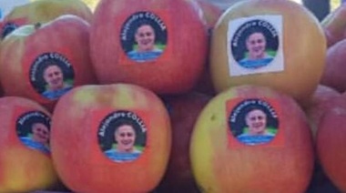 Al estilo Ruckauf, Alejandro Collia repartió manzanas con su cara