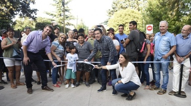 Leo Nardini inauguró la obra de la calle Las Araucarias