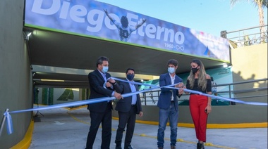 Juan Andreotti y Sergio Massa inauguraron el Túnel de la calle Martín Rodríguez ´Diego Armando Maradona´