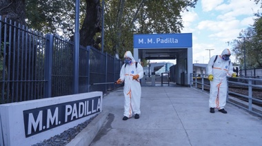 Operativo de desinfección en la estación Padilla