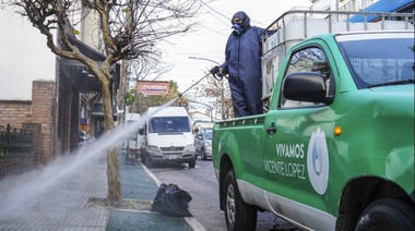 Operativo de desinfección en Carapachay