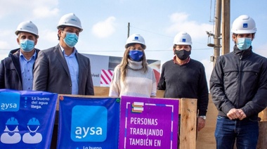 Malena Galmarini, Juan Andreotti y Martín Marinucci recorrieron obras que AySA y Trenes llevan adelante en San Fernando