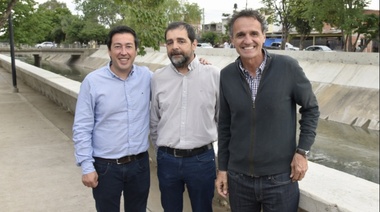 Moreira, Katopodis y Nardini inauguraron la primera etapa de la obra del Canal José Ingenieros