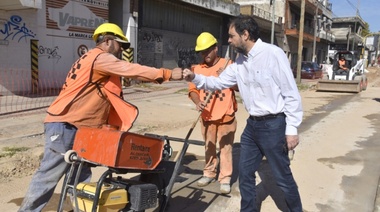 Fernando Moreira recorrió la cuarta etapa de remodelación integral de la Av. Presidente Perón