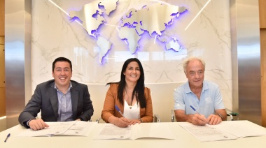 Noe Correa y Leo Nardini firmaron un convenio con empresas del Parque Industrial