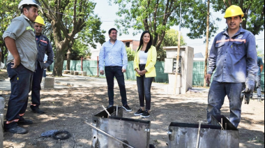 Correa y Nardini visitaron la obra de la plaza Güiraldes en Los Polvorines