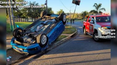 Impactante choque y vuelco: el Sistema de Protección Ciudadana asistió rápidamente tras un accidente en General Pacheco