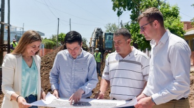 Leo Nardini recorrió el inicio de obras de pavimentación en Los Polvorines