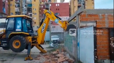 La Municipalidad de Tres de Febrero derribó otra construcción ilegal en Fuerte Apache