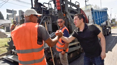 Leo Nardini visitó la obra de la Ruta Provincial N° 23