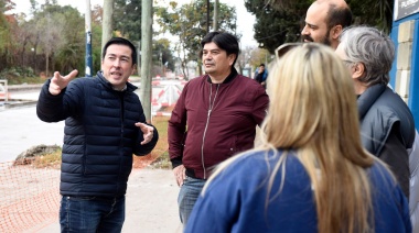 Leo Nardini supervisó la obra de la repavimentación e hidráulica de la Av. Constituyentes