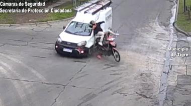El rápido accionar del Sistema de Protección Ciudadana de Tigre permitió asistir a una mujer que protagonizó un fuerte accidente entre una camioneta y una moto