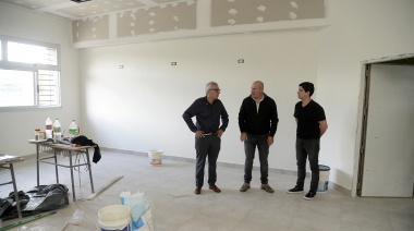 Julio Zamora visitó la obra de ampliación de la Escuela Secundaria N° 32 en Benavídez