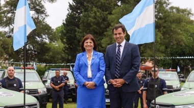 Junto a Patricia Bullrich, Ramón Lanús presentó 33 patrulleros nuevos que se suman para reforzar la seguridad de San Isidro