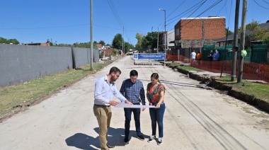 Leo Nardini supervisó una importante obra de pavimentación e hidráulica en Los Polvorines