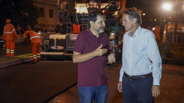 Fernando Moreira y Gabriel Katopodis recorrieron la puesta en valor de la Avenida Presidente Perón