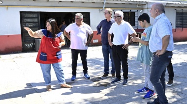 En Benavídez, Julio Zamora recorrió trabajos de infraestructura en escuelas y anunció nuevas obras