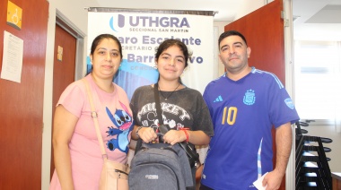 UTHGRA San Martín comenzó con la entrega de útiles y mochilas para sus afiliados