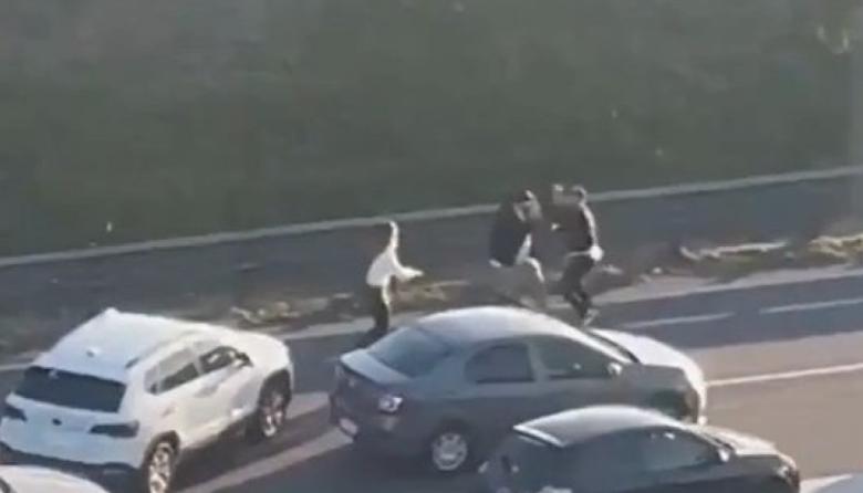 Una pelea de tránsito terminó a las piñas en la Panamericana