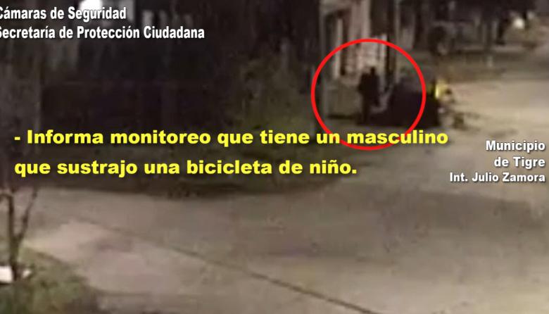 Hurtó una bicicleta de niño en la madrugada y quedó detenido por el COT