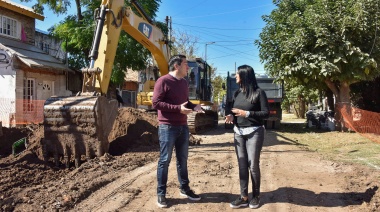 Noe Correa y Leo Nardini visitaron la obra de las calles Batlle Planas y Alejandro Sirio