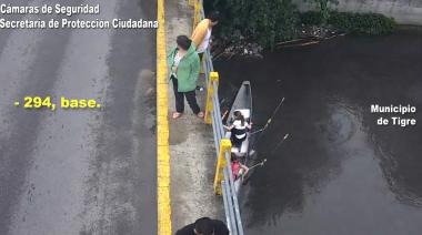 Dramático rescate náutico sobre el río Reconquista luego un eficiente accionar del COT