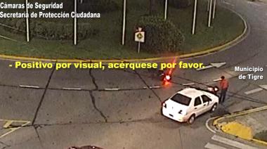 El sistema de cámaras municipales registró un fuerte impacto en pleno Tigre centro