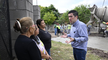 Nardini recorrió el avance de obra de pavimentación de la calle Estado de Israel