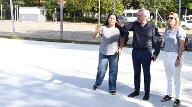Deportes: Julio Zamora inspeccionó el avance de la construcción de nuevas canchas de tenis en el Polideportivo de General Pacheco