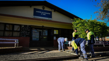 Malvinas Argentinas: obras de renovación en los ingresos escolares para celebrar los 50 años del Jardín 905