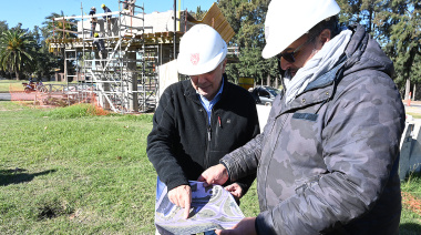 Julio Zamora monitoreó el avance del nuevo puente sobre Camino Bancalari-Benavídez que mejorará la circulación vehicular