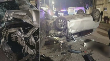 Villa Centenario: robó el auto a un excombatiente de Malvinas, escapó de la Policía y volcó durante la fuga