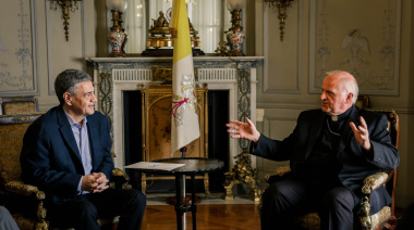 Primer encuentro de Jorge Macri con el nuevo nuncio apostólico Michael Wallace Banach, con el foco en la visita del Papa