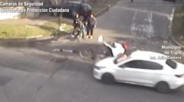 Un ciclista fue embestido violentamente por un automóvil en Don Torcuato: se encuentra fuera de peligro
