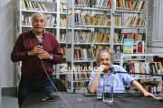 Jorge Deantoni y Ricardo Alfonsin, juntos en la Biblioteca Popular de Ciudad Jardín